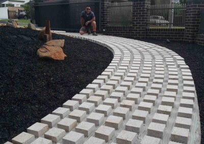 HSC Constructions Outdoor living landscape gardening paver walkway and large steps constructions with Director Mark Cheuk 庭园 景观工程 | 庭园造景 | 庭院规划