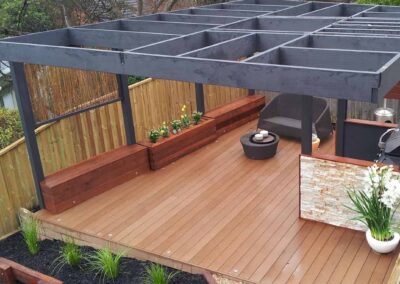 HSC Constructions Outdoor living landscape gardening design and decking constructions wooden frame pergola 庭园 景观工程 | 庭园造景 | 庭院规划