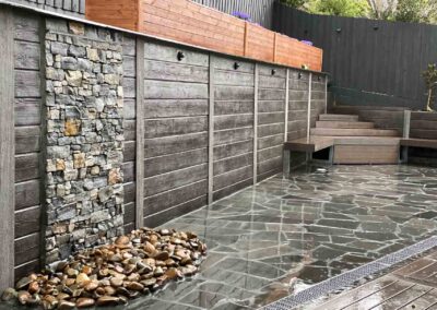 Unique waterfall feature designed and constructed by HSC Constructions